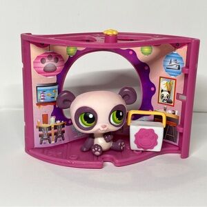 Authentic Littlest Pet Shop LPS Hasbro #353 Purple Panda Bear Nook Take-Out VTG